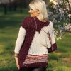 Playful knit sweater with sheer monofilament inserts
