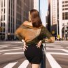 Mossy green and rust accents on transformable Autumn Whisper knit