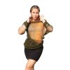 Reversible sweater Autumn Whisper in earthy green and beige palette