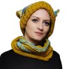 Chaotic Squirrel – hat with squirrel ears, bold autumn color palette