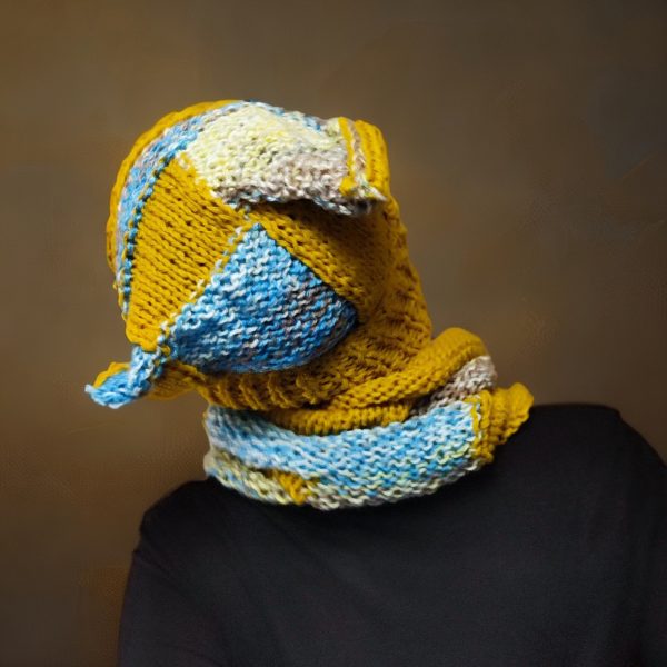 Chaotic Squirrel snood wrapped in one loop, playful urban style