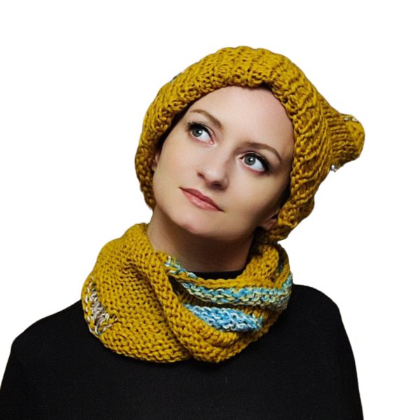 Chaotic Squirrel snood flipped to reverse side, showcasing dual-look style