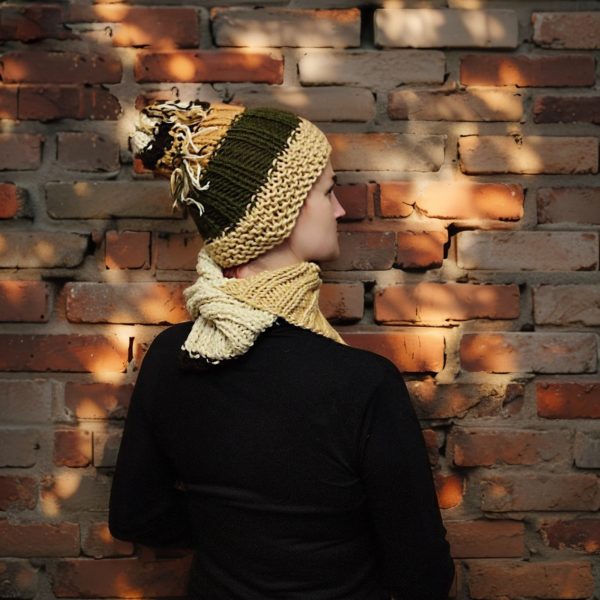 Asymmetrical City Nomad snood adding attitude to warmth