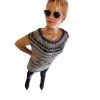 Asymmetrical neckline on Ethereal Gray Summer sweater