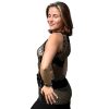 Lightweight knit top with subtle bronze highlights and black base