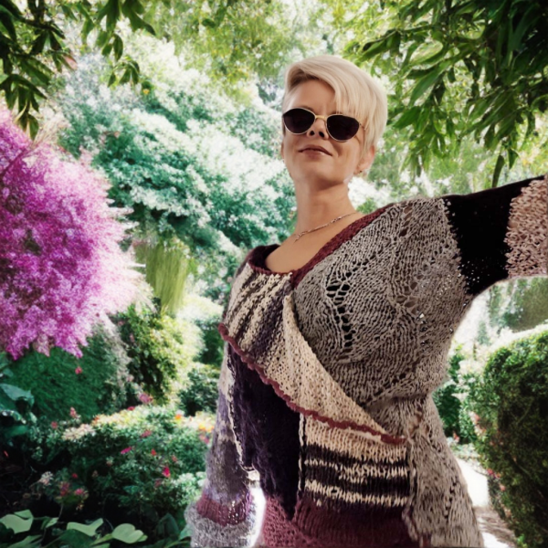 Reversible mauve knitwear for transitional weather