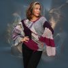 Mauve Whirl asymmetric knit top in breathable mauve cotton