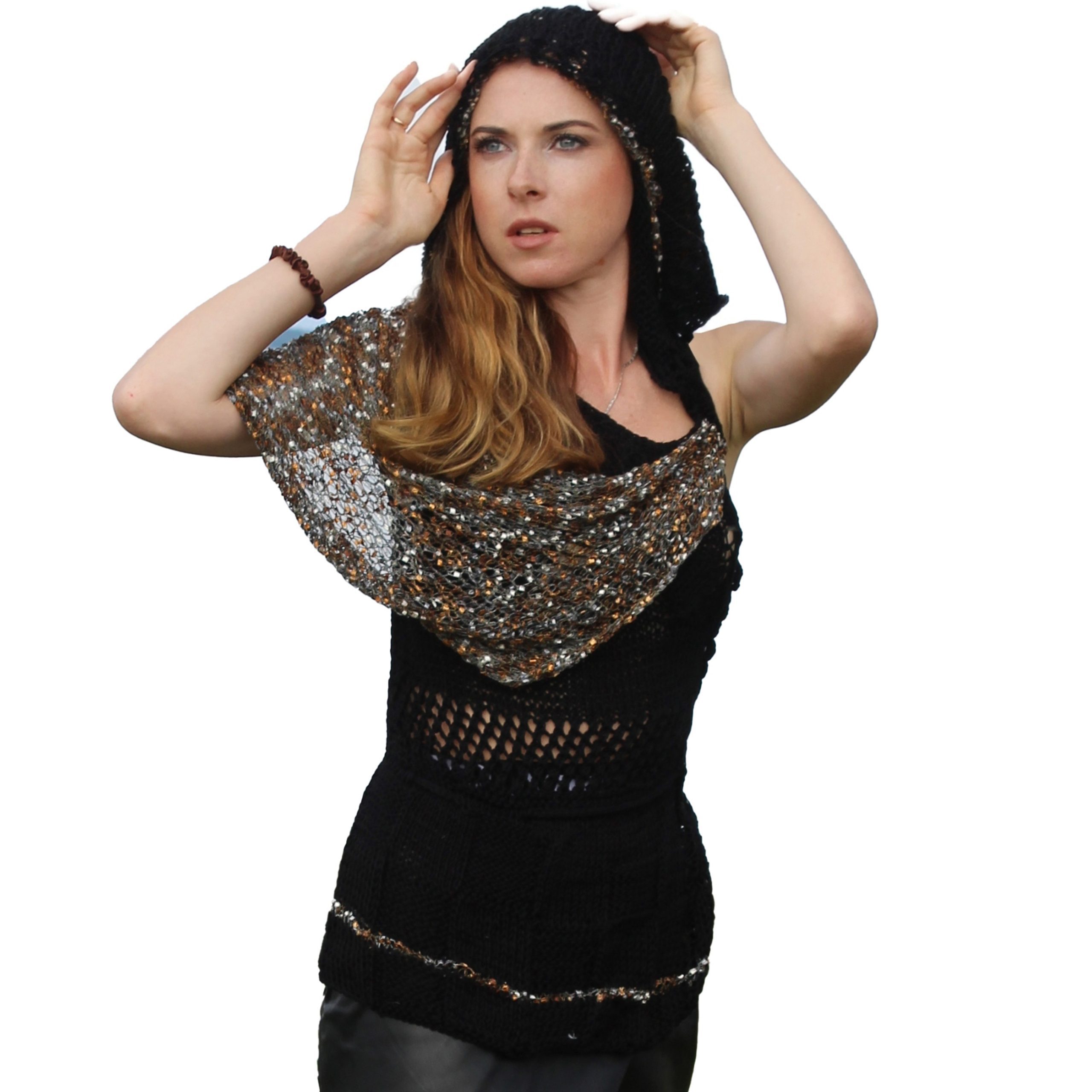 Midnight Madonna - Elegant summer cape with soft breathable knit