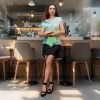 Lightweight breathable top with transformable design and soft texture