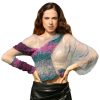 Misty Horizon - Lightweight asymmetric sweater with airy mohair accents
