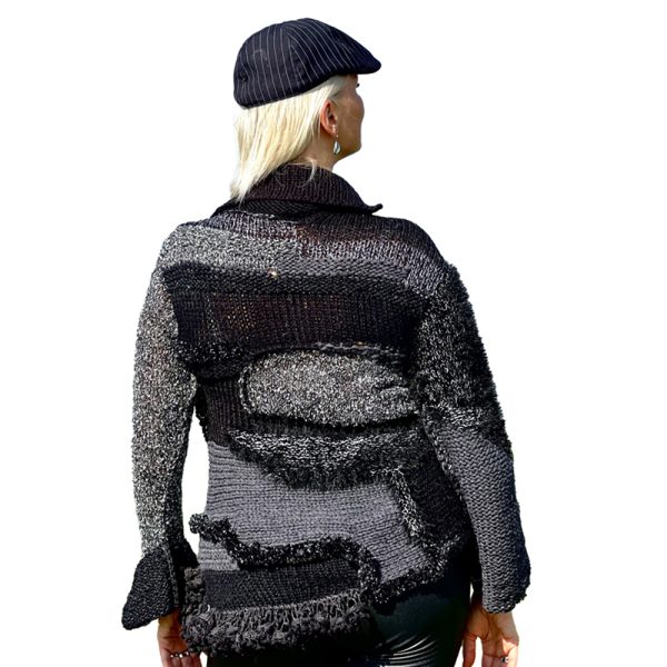 Bold layered tones knitwear with white accent