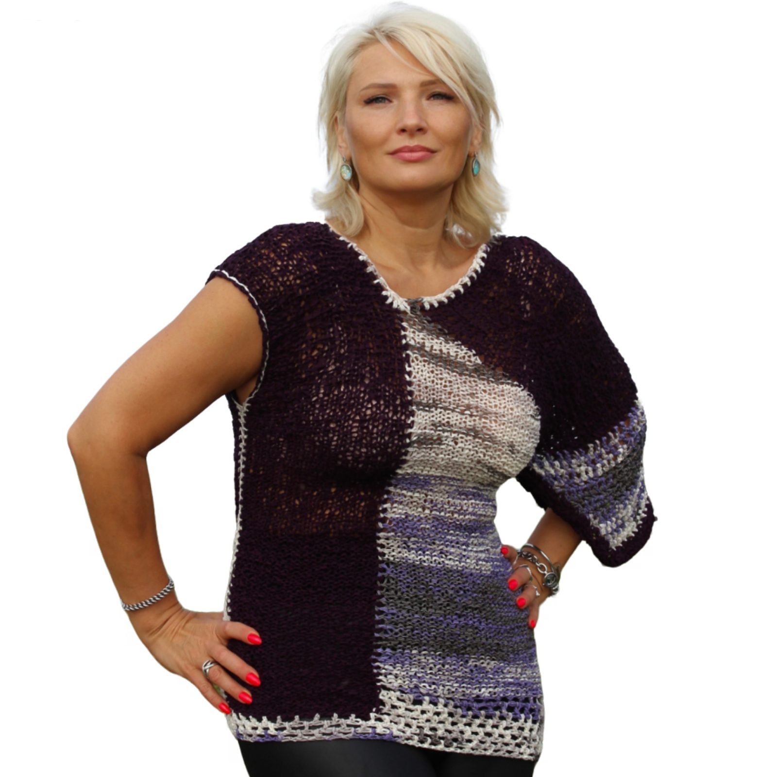 Moonlit Foam – warm season top with unique texture layering