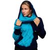 Ocean Blues navy wool sweater with asymmetric sleeves and reversible collar