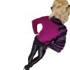 Unique fitted knit in plum and black with violet undertones.