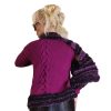 Mid-season knitwear in plum and black for striking, confident style.