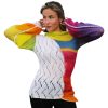 Radiant Calm with long sleeves of differing designs, soft off-white and warm mohair gradient for balanced harmony.