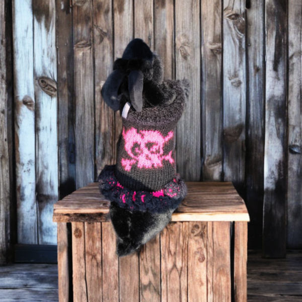 Rebel Elegance black and pink sweater for pets that turns walks and photoshoots into moments of fun