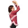 Rosy Dusk cozy mid-season sweater featuring burgundy and soft pink hues