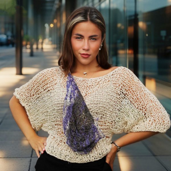 Seaside Serenade airy batwing sleeve sweater expressing playful style