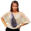 Seaside Serenade lightweight sweater in cream with playful dual-color contrasts
