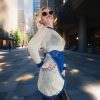 Serenity Wave Symphony mid-season knitwear, asymmetrical turquoise inserts, playful yet elegant