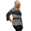 Silver Hues Symphony urban chic sweater with flowing tail, reversible style, and graceful silhouette