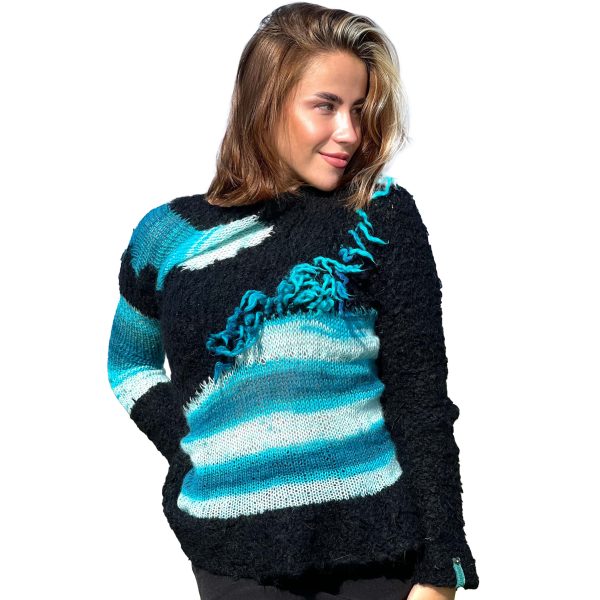 Soft Horizons lightweight elegant knit with playful bristling fringe