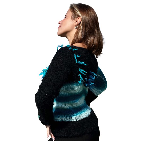 Soft Horizons tailored silhouette with contrasting black boucle inserts