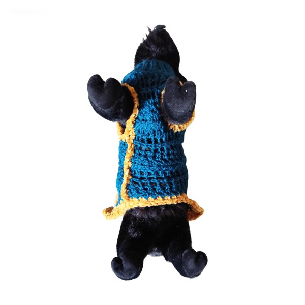Sprout Explorer playful knit sweater with yellow plush accents, cozy for cats and dogs
