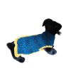 Sprout Explorer emerald wool and acrylic sweater with plush yellow paw trims, cozy and playful