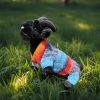 Striped Snuggle Suite soft and breathable multicolor pet jumpsuit for trendy pets who love playful and bold designs