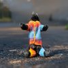 Striped Snuggle Suite stylish dog jumpsuit with playful color transitions and soft fit for ultimate comfort and charm