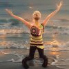 Sunburst Charm bright summer top, patchwork of colors, breathable, playful, handmade
