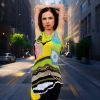 Sunburst Charm unique elongated top, cheerful colors, light and breathable, playful summer piece
