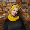 Sunny Squared bright yellow hat with lilac and green melange