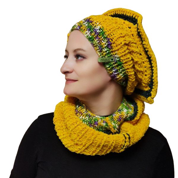Sunny Squared bright yellow top hat for winter style