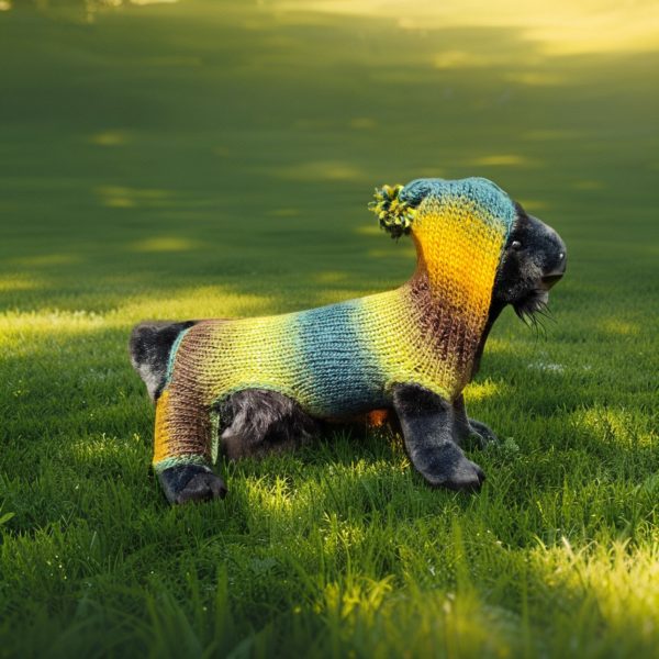 Tiny Tails Tranquility premium sweater for pets with hood, pompom, and soft tones for beloved companions