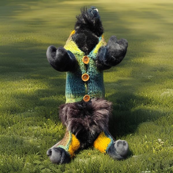 Tiny Tails Tranquility cozy pet outfit with decorative pompom detail for active and curious dogs and cats