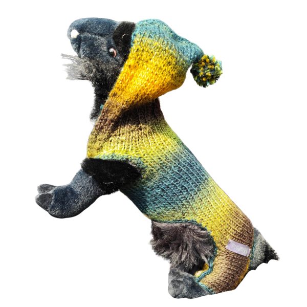 Tiny Tails Tranquility soft wool-blend pet sweater for stylish cats and dogs who enjoy playful elegance