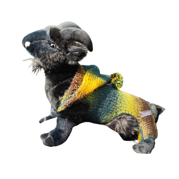 Tiny Tails Tranquility cozy cat and dog sweater with mohair blend and pompom detail for elegant indoor moments