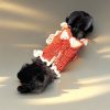 Tiny Tornado sweater for dogs and cats, red with white details, playful design, comfortable for movement