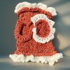 Tiny Tornado dog and cat sweater, red base, white accents, bow on back, cozy and stylish comfort